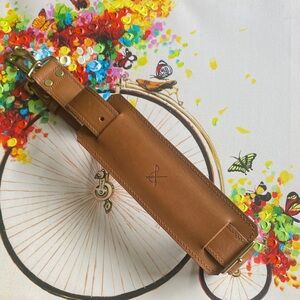 NWOT Leather Guitar Strap in Cognac Brown.